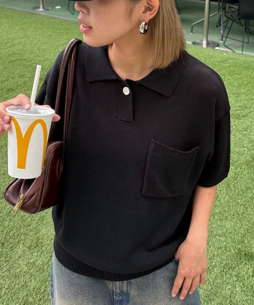 ♥ハロッズニットTシャツ♥ Tutto（トゥット） ニットポロ - ZABOU