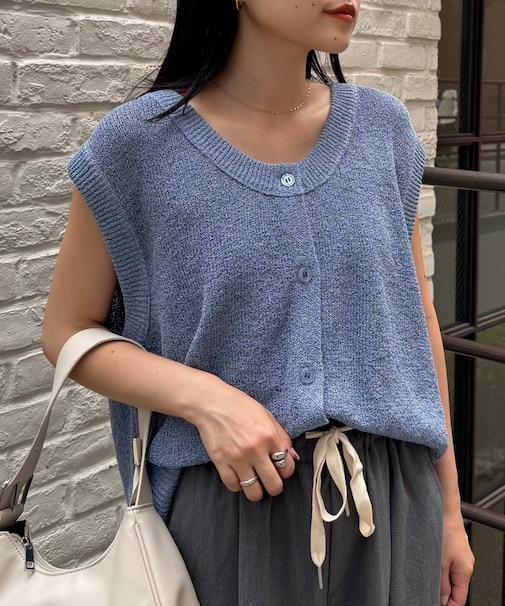メランジ編みサマーニットベスト