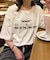 フロッキーロゴプリント半袖オーバーTee