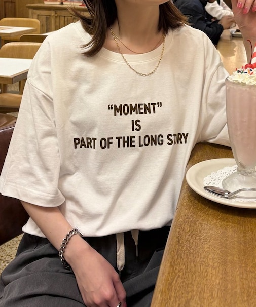 フロッキーロゴプリント半袖オーバーTee