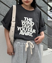 フロッキーロゴプリント半袖オーバーTee