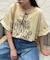 フロッキーロゴプリント半袖オーバーTee