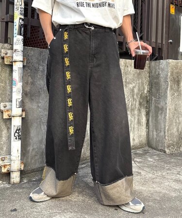 【SG】ロールアップフリンジワイドパンツ