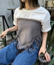 スウェードフリンジスカーフ