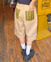 【UNISEX】バックチェックポケットハーフパンツ