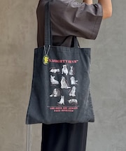 【SOUNDSGOOOOD】犬プリントチャーム付きトートバッグ