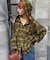 【アソート加工/ジャケット見え◎】【UNISEX】フード付きチェックシャツ