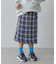 【KIDS】プリーツミモレ丈チェックスカート