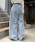 【2WAYシルエット調節可能】オーバーダイウエストタックデザインデニム
