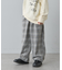 【KIDS】裾ドロストチェックイージーパンツ