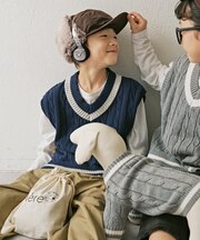 【KIDS】TEE付きで簡単レイヤード！チルデンニットベスト