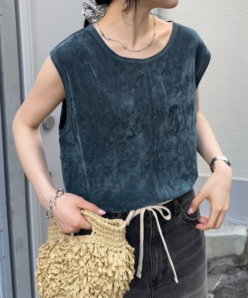 シアーフロッキーカラーフレンチトップス