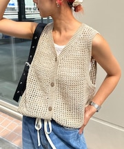 2WAYメランジメッシュニットベスト