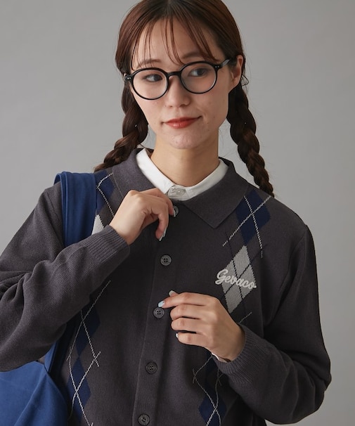 【GEVACO】アーガイルニットカーディガン