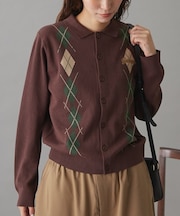 【GEVACO】アーガイルニットカーディガン