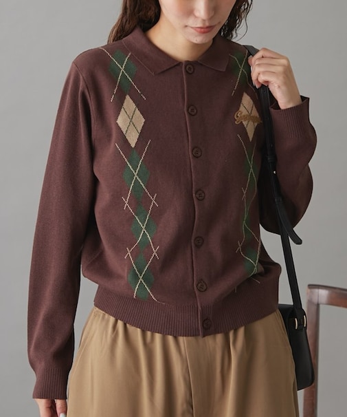 【GEVACO】アーガイルニットカーディガン
