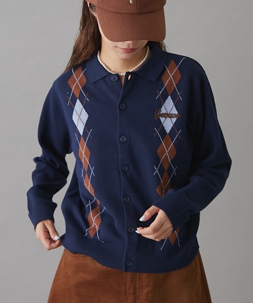 【GEVACO】アーガイルニットカーディガン