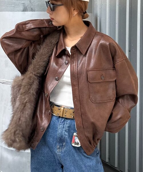 UNISEX】レザーシャツジャケット｜チャオパニックティピーの通販