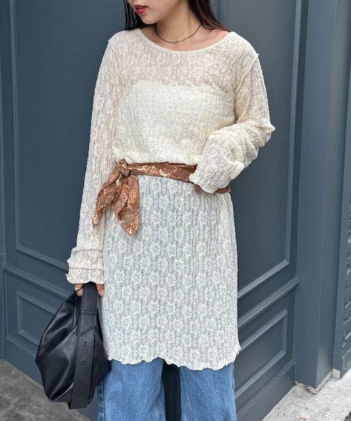 シアーレースチュニックワンピース