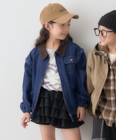 【KIDS】【男女兼用】袖取り外しワークジャケットアウター