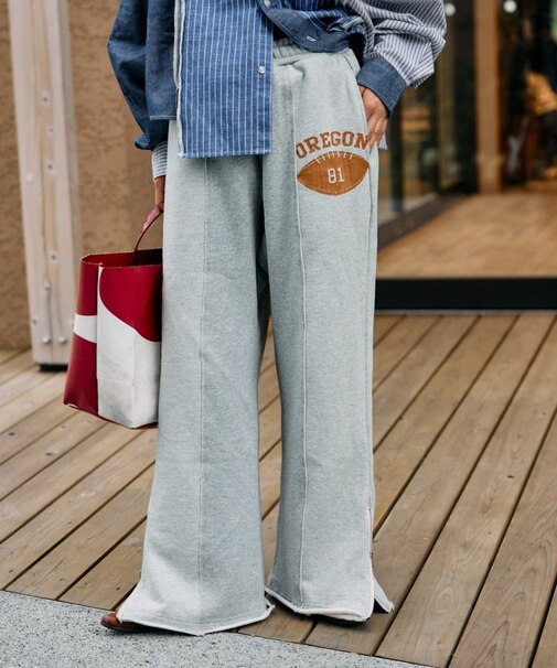 etsintaリメイクZIPフレアスウェットパンツ