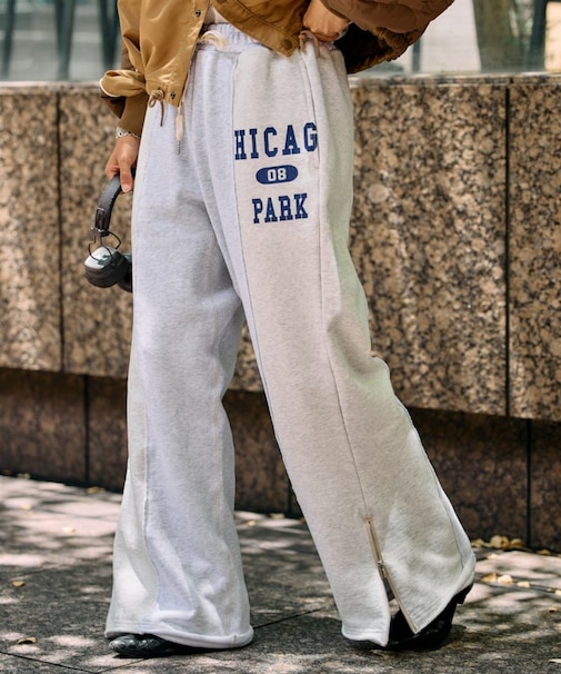 etsintaリメイクZIPフレアスウェットパンツ