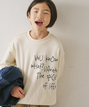 【KIDS】【男女兼用】ポイントロゴ刺繍オーバースウェット