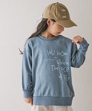 【KIDS】【男女兼用】ポイントロゴ刺繍オーバースウェット