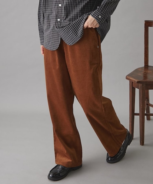 【3サイズ展開】【GEVACO】コーデュロイイージーワイドパンツ