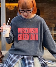【UNISEX】NEWアシッドウォッシュ加工/裏毛ロゴスウェット