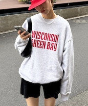 【UNISEX】NEWアシッドウォッシュ加工/裏毛ロゴスウェット
