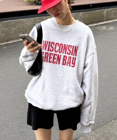 【UNISEX】NEWアシッドウォッシュ加工/裏毛ロゴスウェット