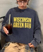 【UNISEX】NEWアシッドウォッシュ加工/裏毛ロゴスウェット