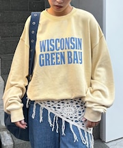 【UNISEX】NEWアシッドウォッシュ加工/裏毛ロゴスウェット