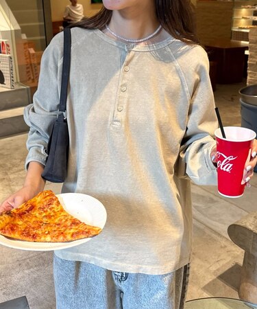 【UNISEX】ピグメントヘンリーロンTEE