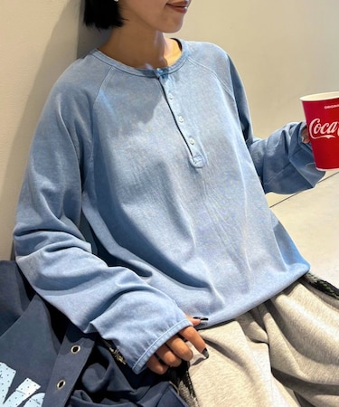 【UNISEX】ピグメントヘンリーロンTEE