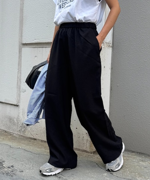 ≪3サイズ展開≫テックリネンワイドパンツ