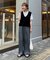 ≪3サイズ展開≫テックリネンワイドパンツ