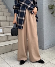 ≪3サイズ展開≫テックリネンワイドパンツ