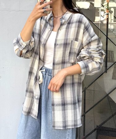 【ユニセックス】カラミオリオンブレーチェックシャツ