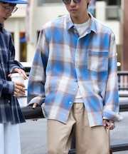 【ユニセックス】カラミオリオンブレーチェックシャツ