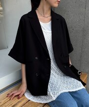 ≪シワになりにくい≫テックリネン半袖シャツジャケット