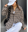 【UNISEX】モール混長袖チェックシャツ