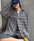 【UNISEX】モール混長袖チェックシャツ