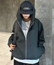 【UNISEX】チェックフルジップシャツジャケット