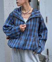 【UNISEX】チェックフルジップシャツジャケット