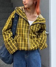 【UNISEX】チェックフルジップシャツジャケット
