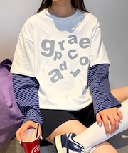 【UNISEX】レイヤードボーダーロゴロンTEE