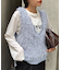 Vネックループフリンジベスト