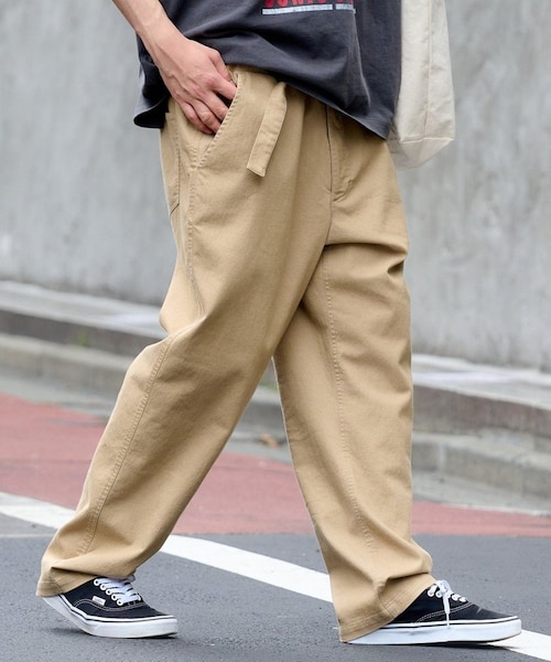新品◆ チャオパニックTYPY パンツ　◆ L ベージュ　イージーパンツ コットンツイルベルティッドイージーパンツ｜チャオパニック